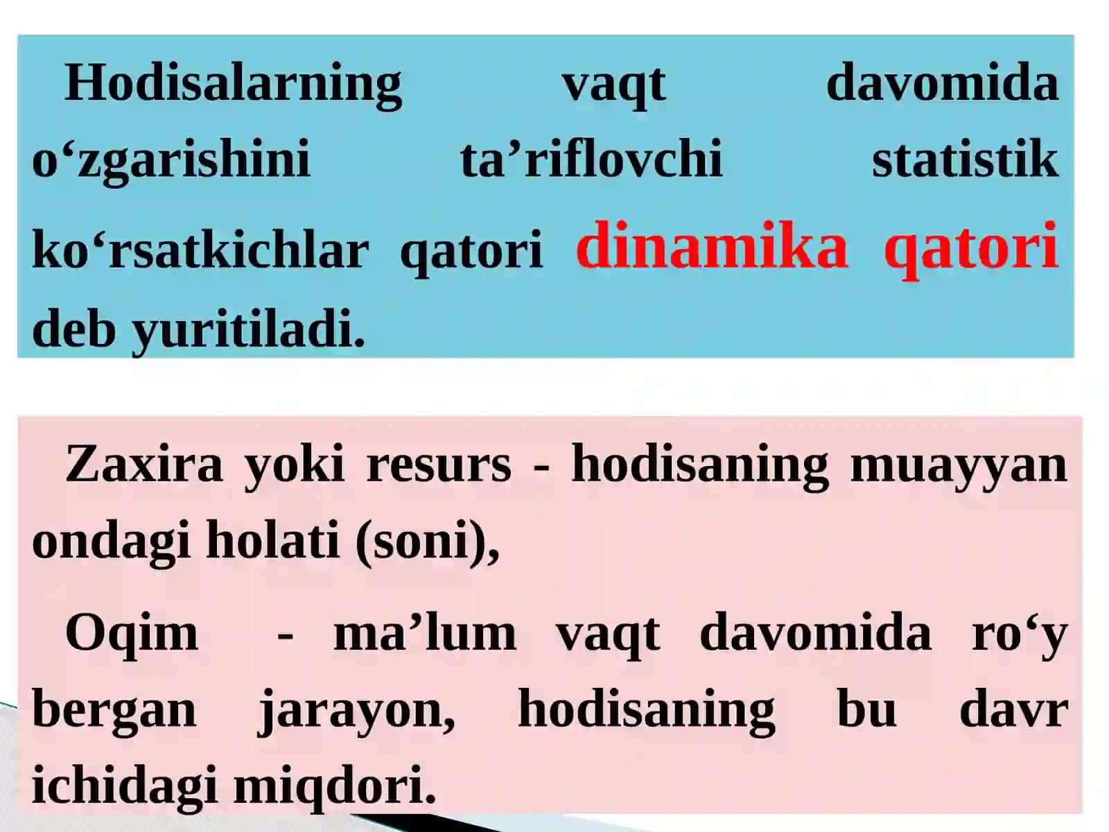 Dinamikаni statistik o’rganish usullari 4