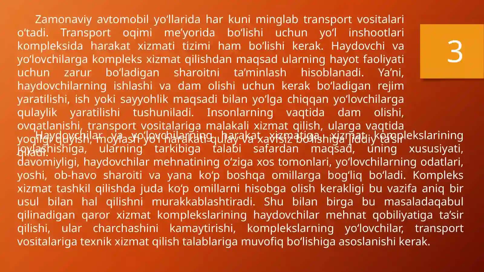 YO‘L HARAKATI XIZMATI MAJMUALARI 4