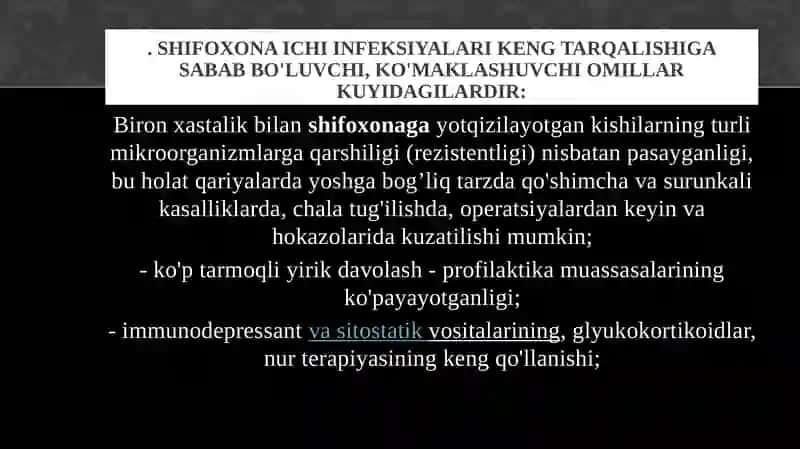 Kasalxona ichidagi tarqaluvchi yuqumlikasalliklar 4