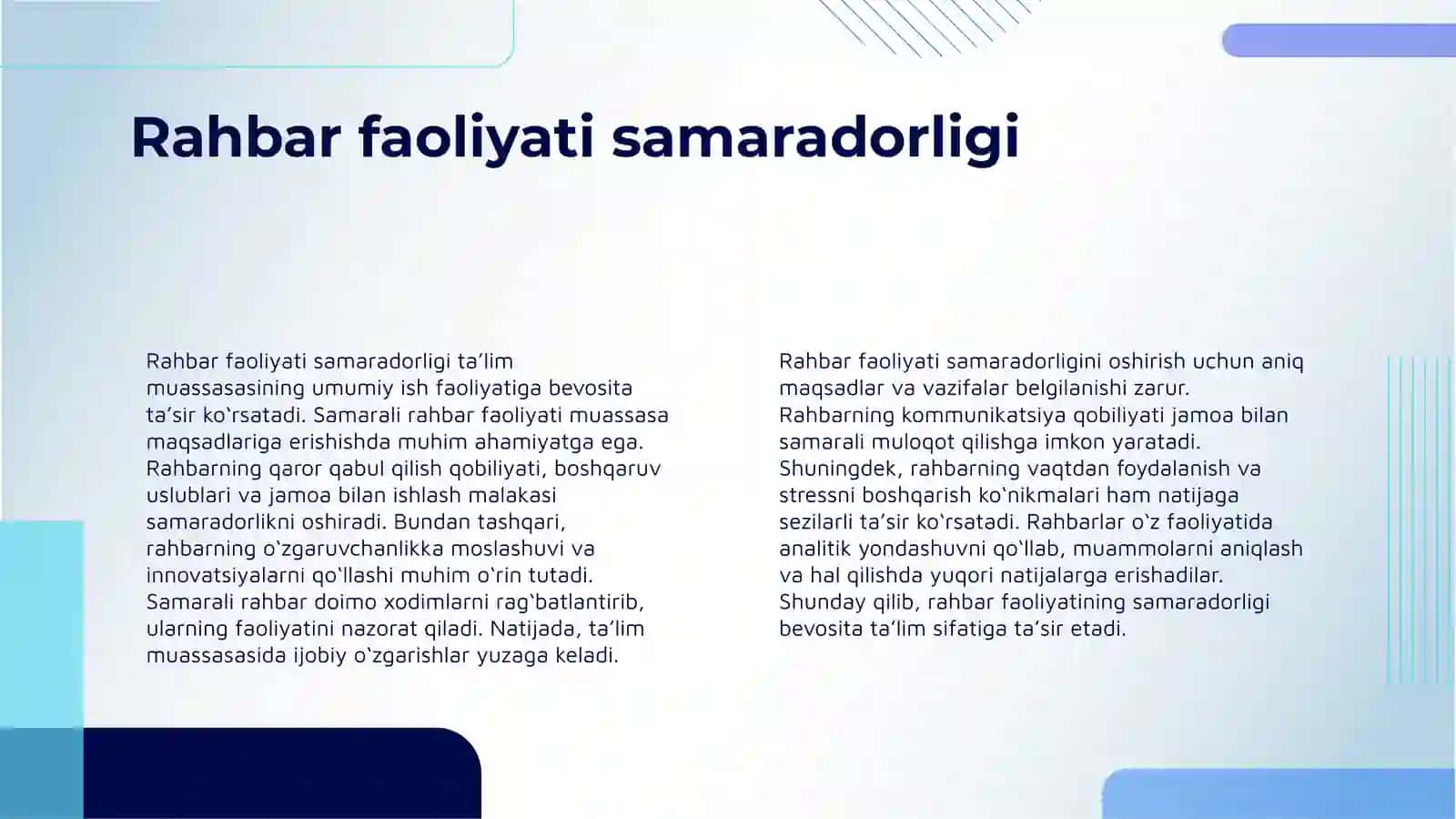 TA’LIM MUASSASASIDA RAHBARLARNING MEHNAT UNUMDORLIGI VA UNGA TA’SIR QILUVCHI OMILLAR 4