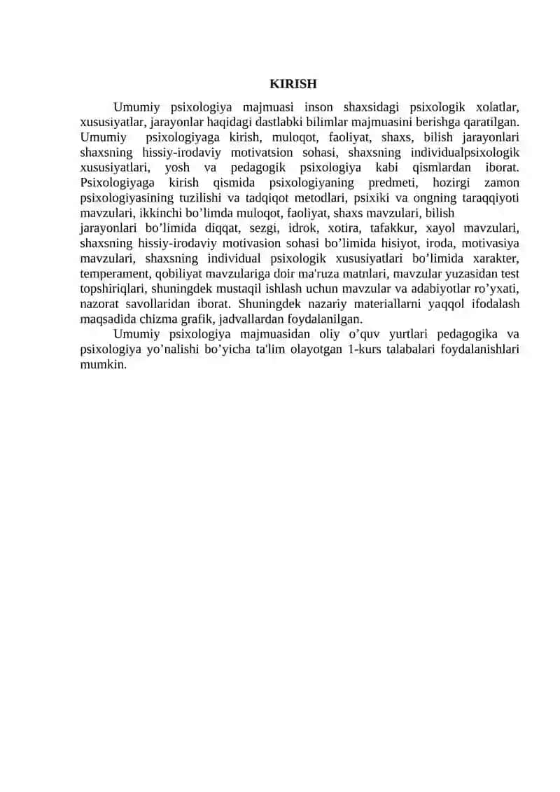 Psixologiya fanidan o’quv-uslubiy majmua 4