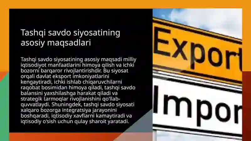 Tashqi savdo siyosati: proteksionizm va erkin savdo 4