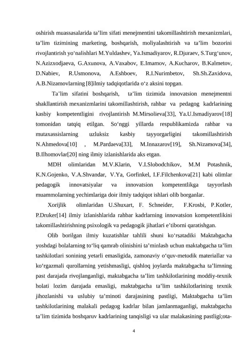 Mаktаbgаchа tа’lim muаssаsаlаri boshqаruvini tаshkil etish bo‘yichа milliy vа xorijiy tаjribа 4