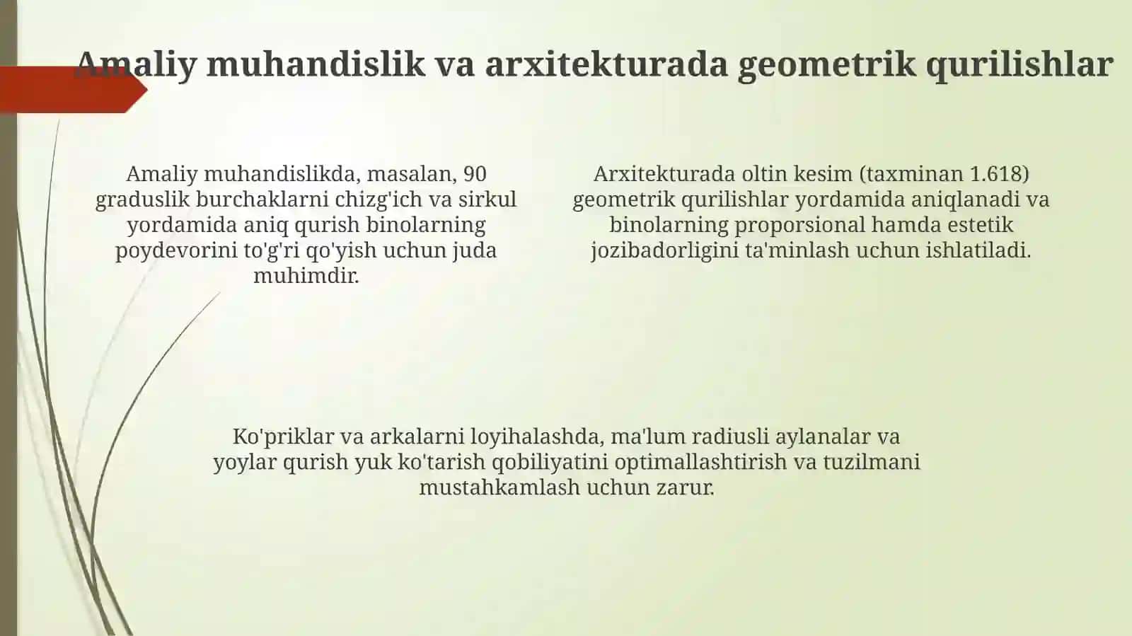 Geometrik yasashlarning amaliyotga tatbiqlari 4