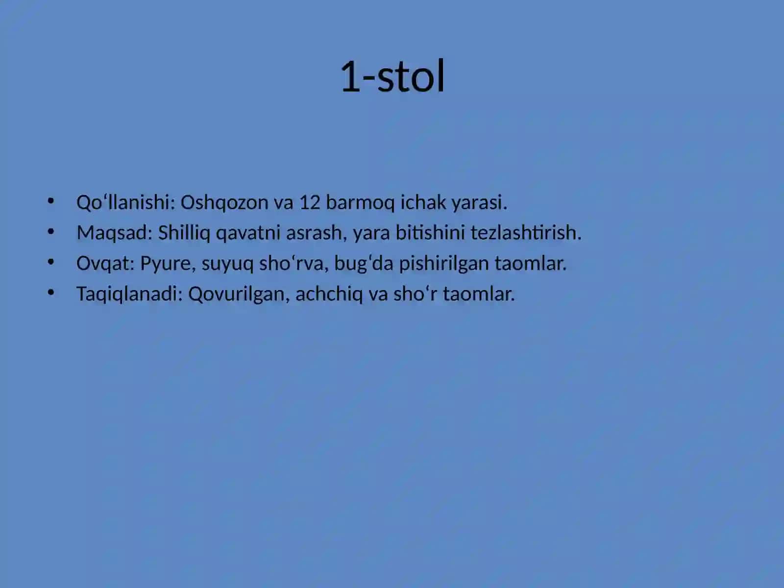 Davolovchi Parhez Stollari 4