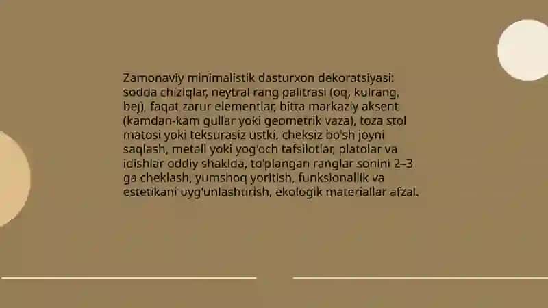 Anʼanaviy o‘zbek dasturxon bezatish uslublari 4