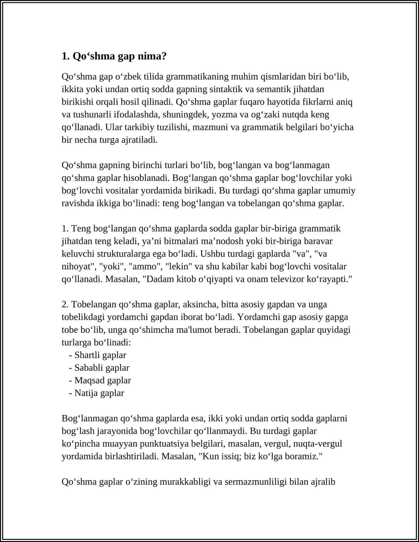 Qo‘shma gap va uning turlari 4
