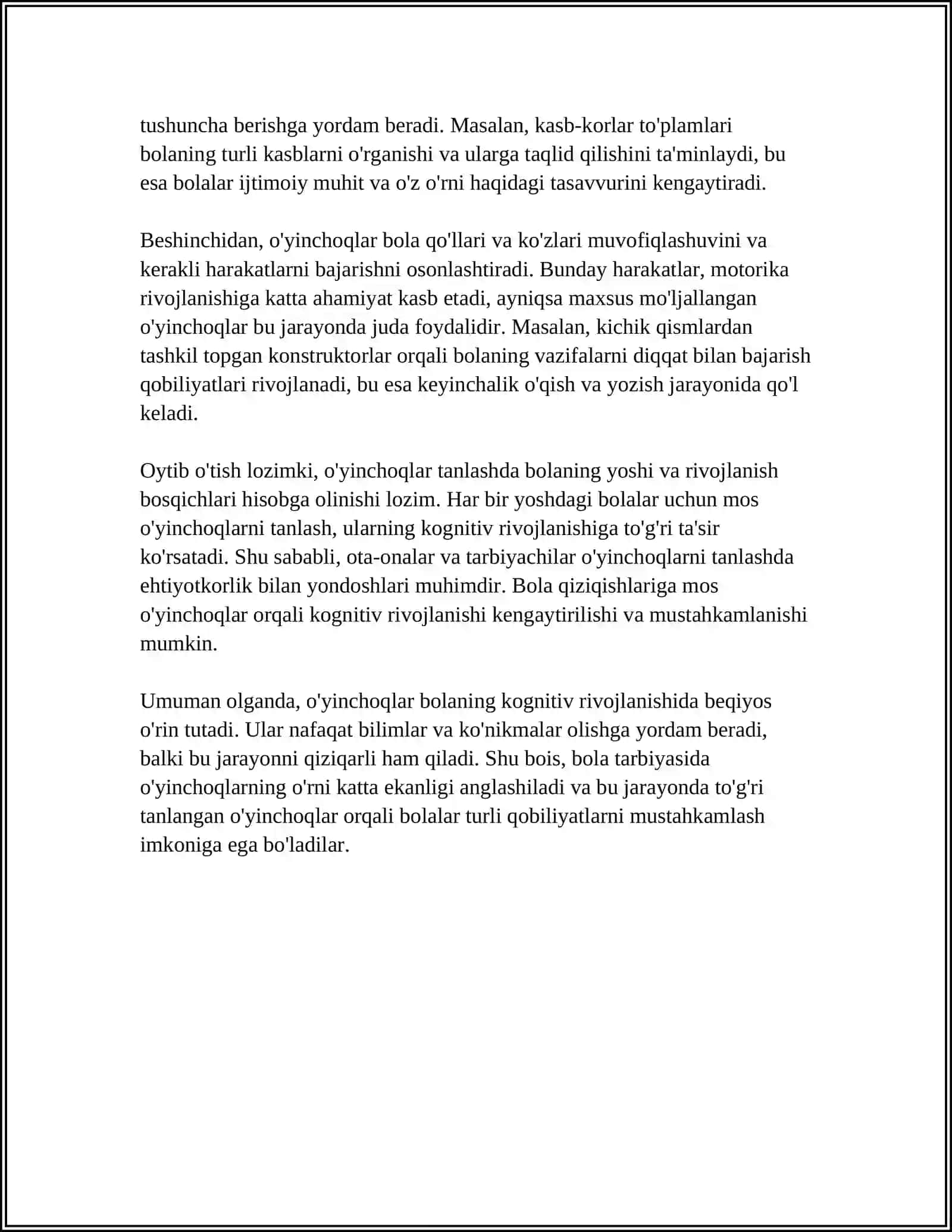 BOLA TARBIYASI DA O'YINCHOQNING O'RNI 4