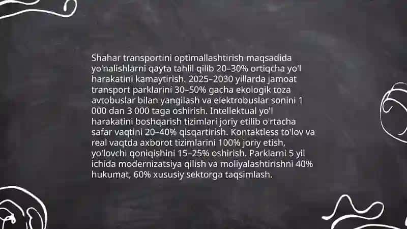 Òzbekiston avtomobil transportining rivojlanish istiqbollari 4