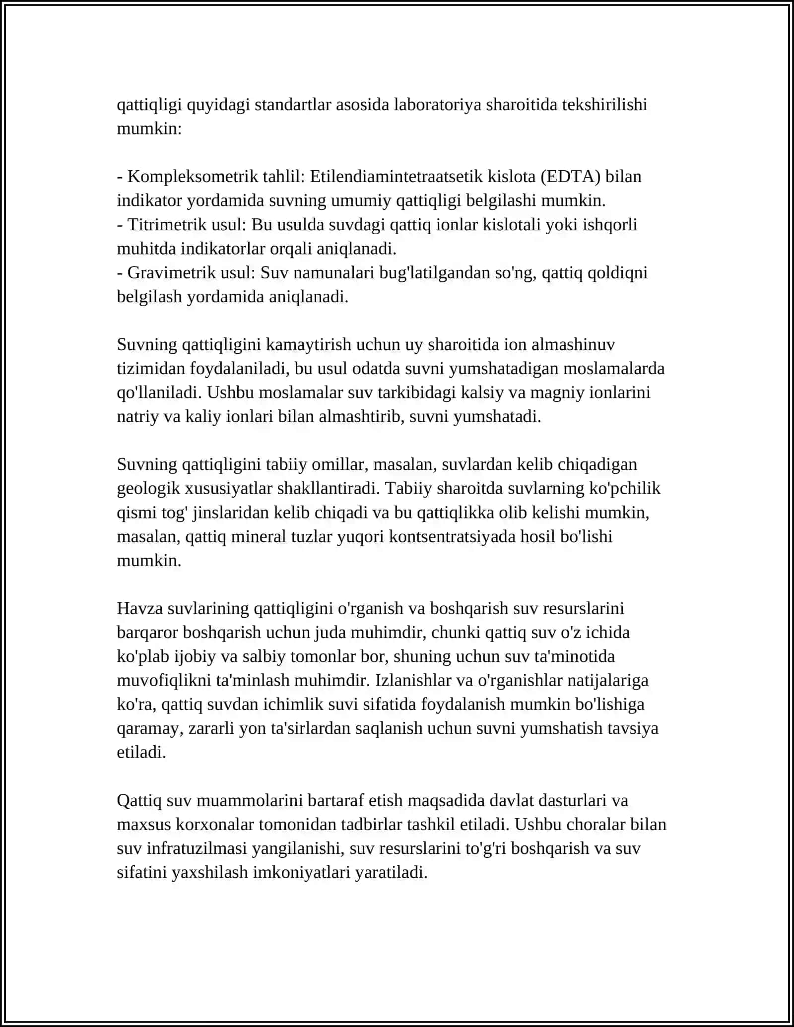SUVNING QATTIQLIGINI ANIQLASH 4
