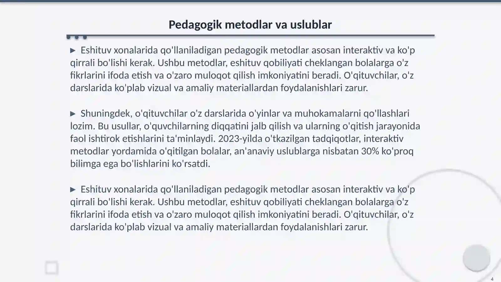 Zaif eshituvchilar maktablarida eshituv xonalari va ularning vazifalari 4