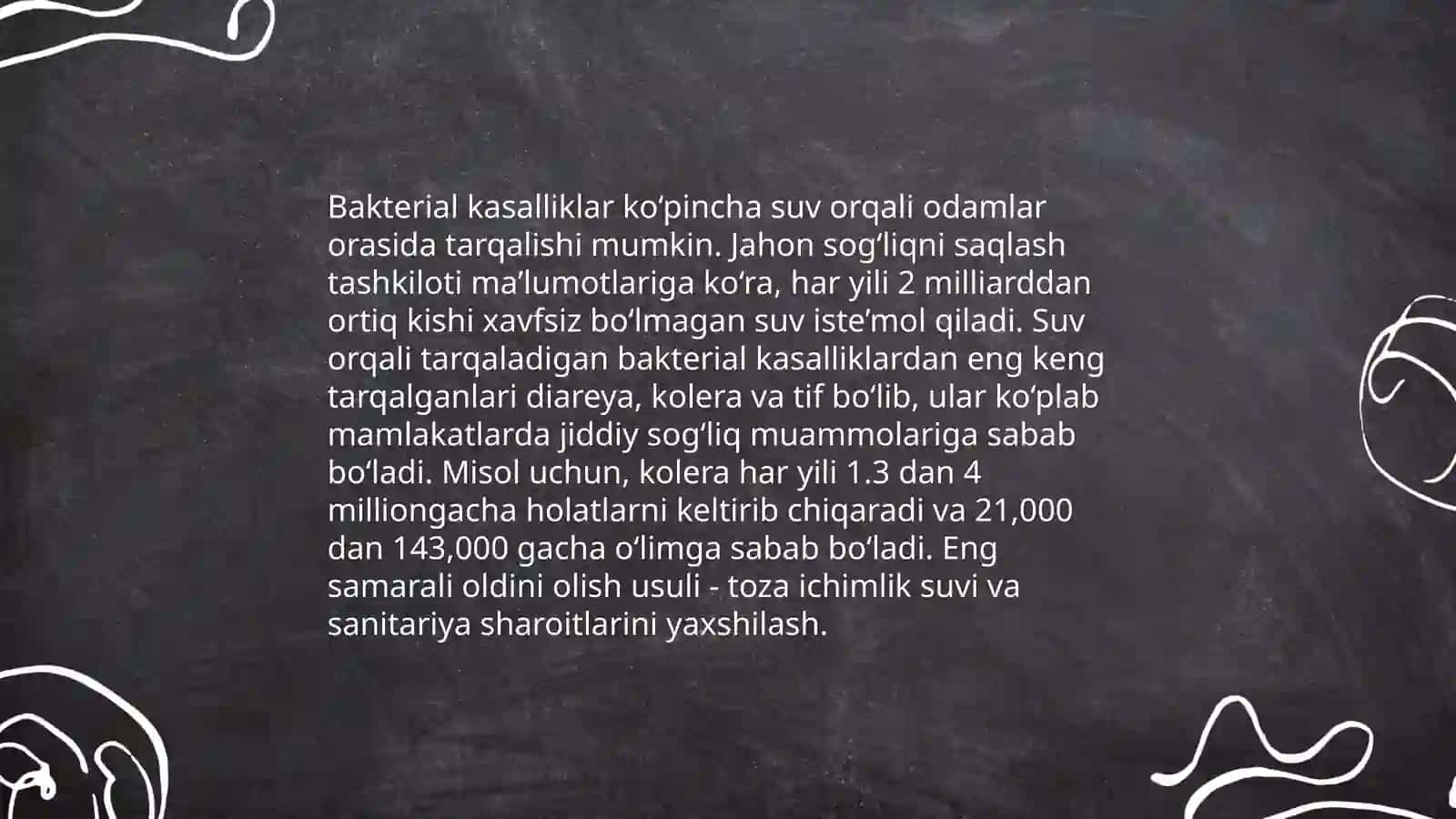 Yuqumli kasalliklar qoʻzgʻatuvchilari va ularning suv muhitida tarqalishi va suv orqali zaharlanish 4