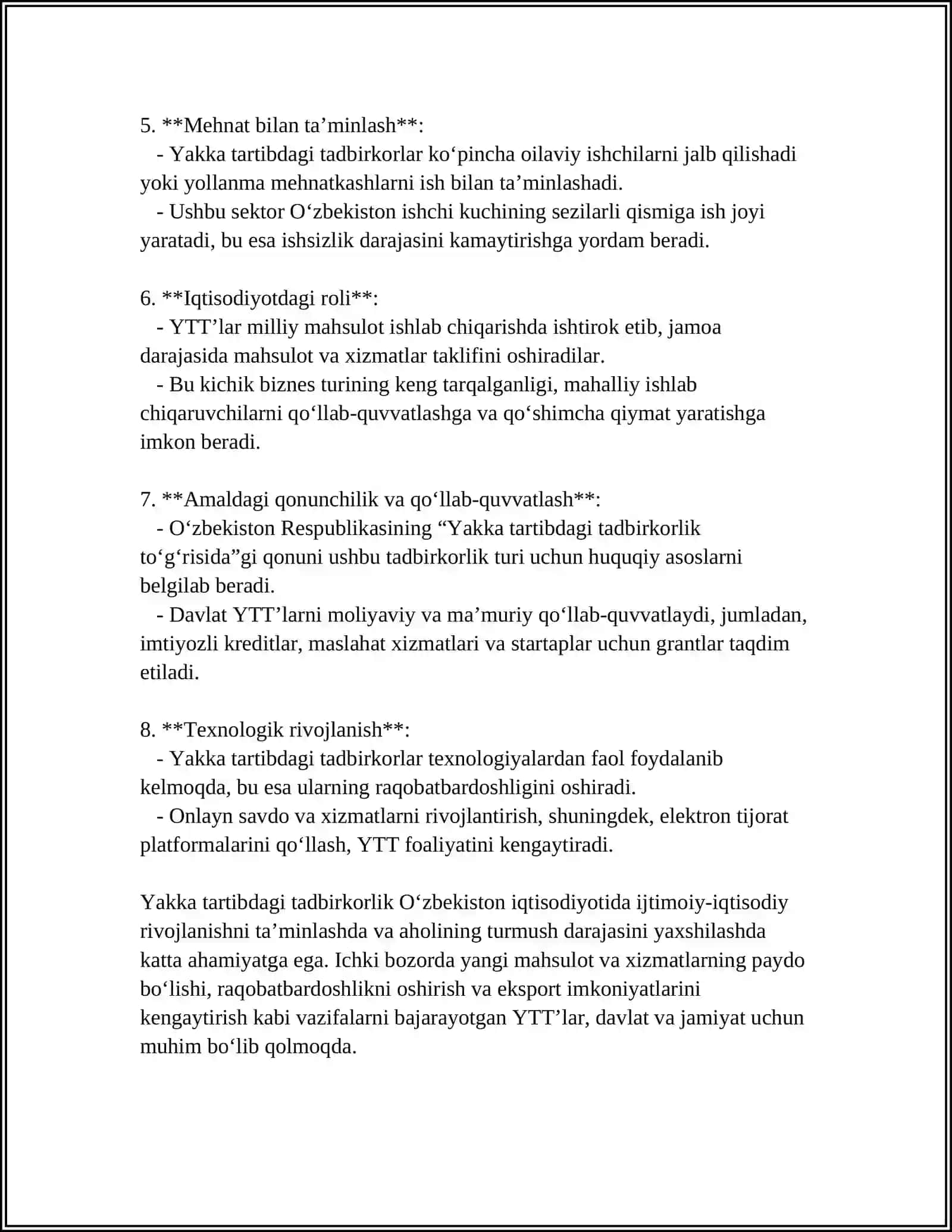 BIZNES YURITISHNING ASOSIY SHAKLLARI VA AFZALLIKLARI KAMCHILIKLARI 4