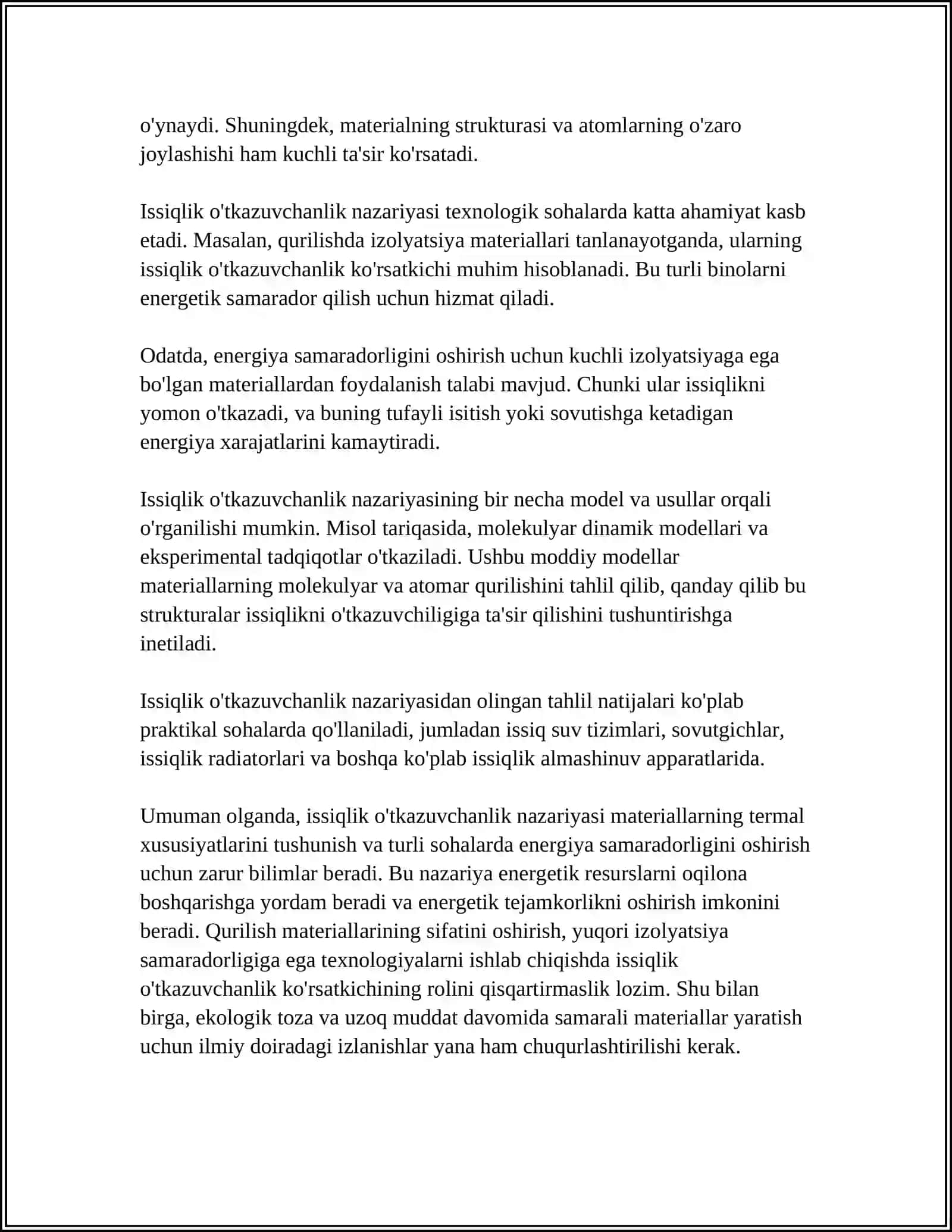 DAVRIY ISHLOVCHI PECHLARNING ISIQLIK HISOBI 4