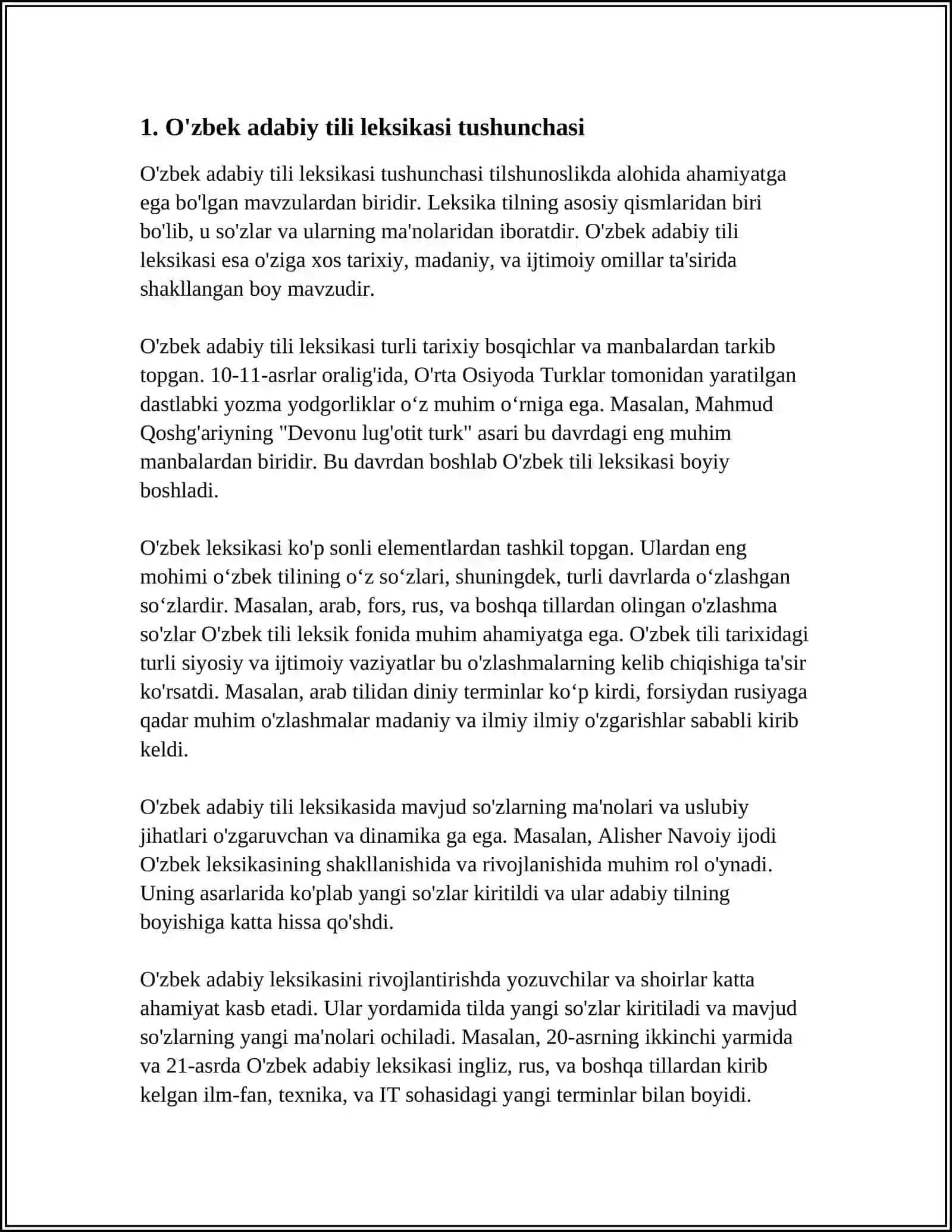O'zbek adabiy tilida ishlatilinishi chegaralangan va chegaralanmagan leksika 4