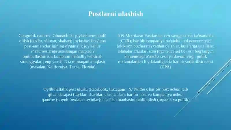 Taʼlimiy ijtimoiy kanalini KPI mezonlari 4