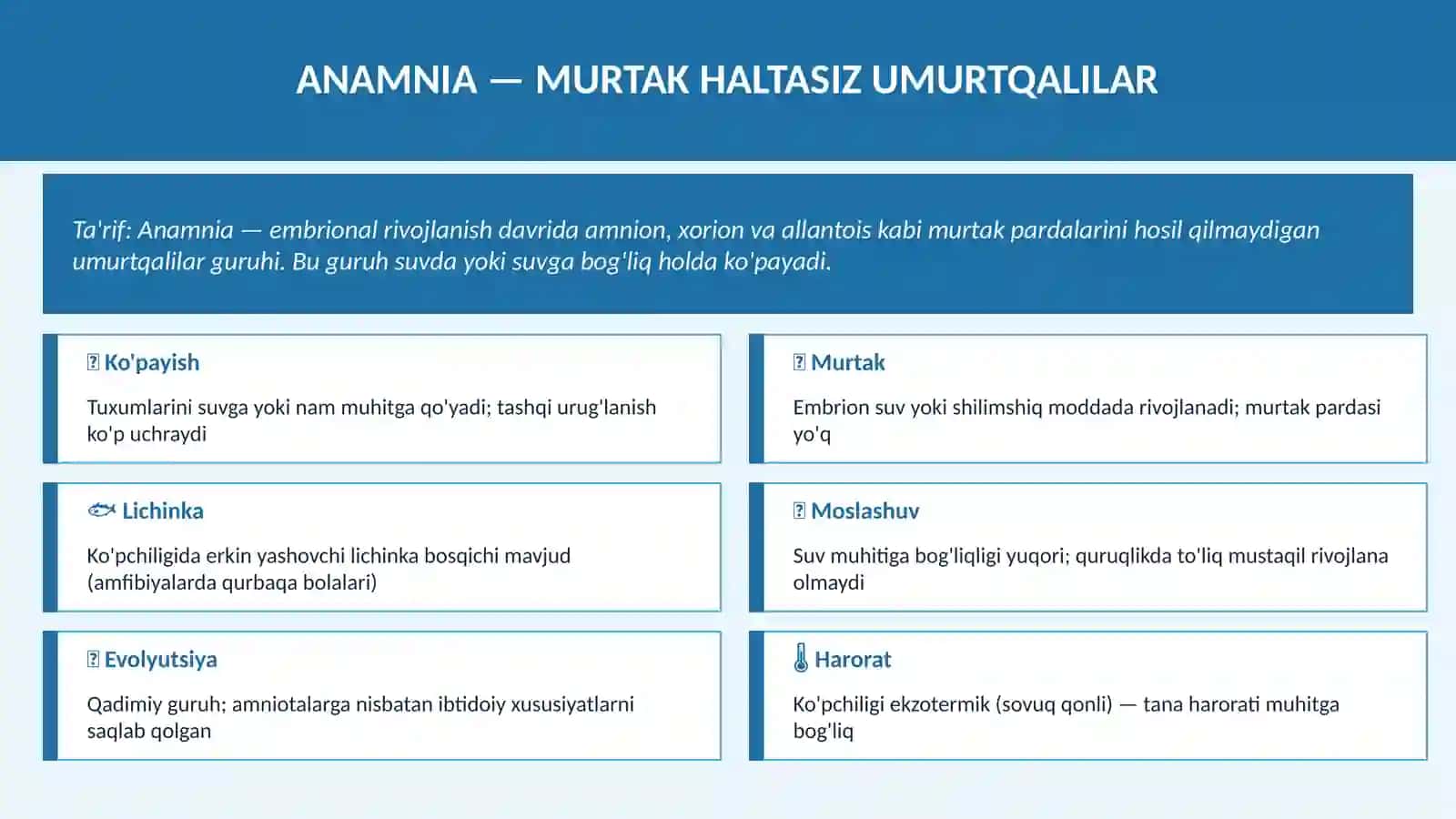 MURTAK HALTASIZ (ANAMNIA) VA HALTALI (AMNIOTA) 4
