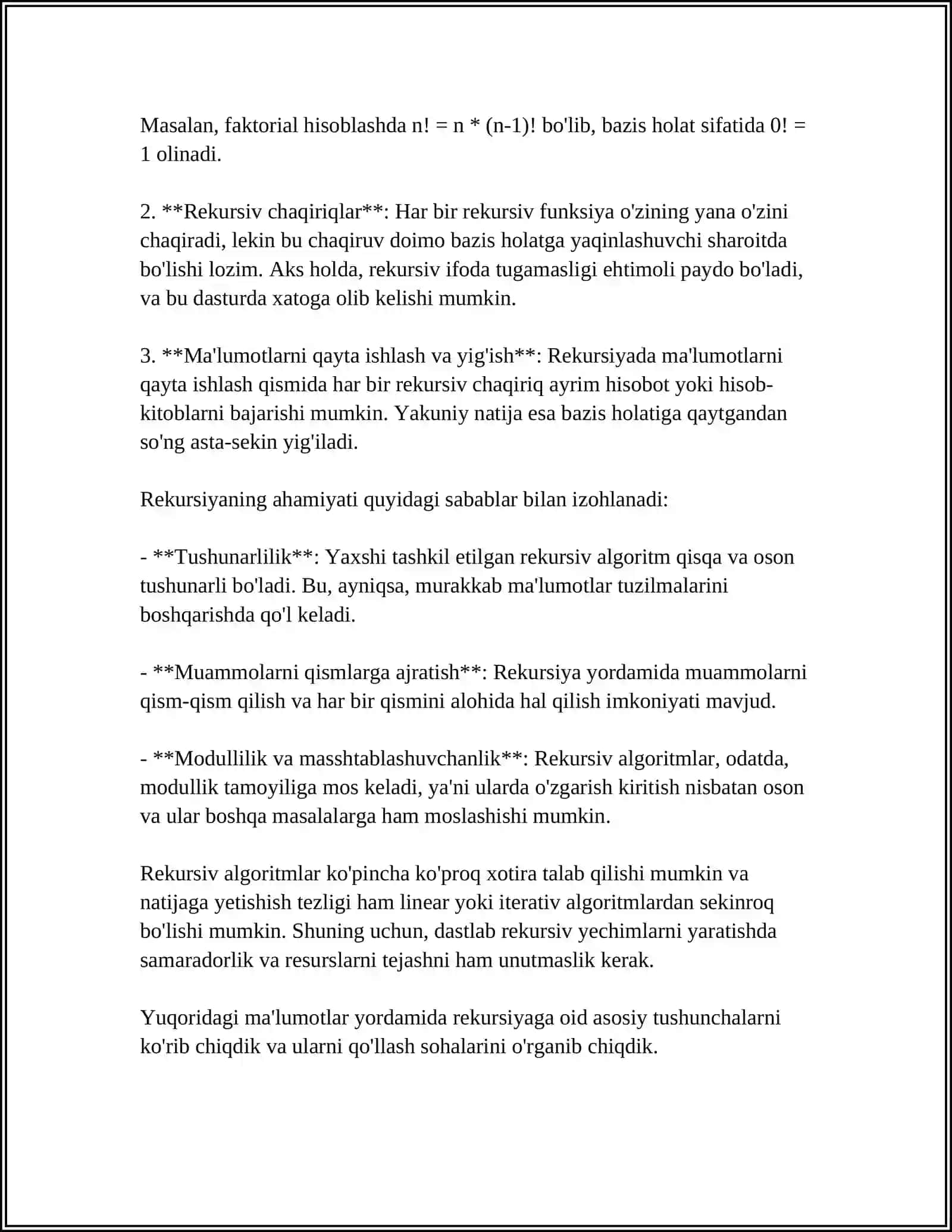 REKURSIYA 4