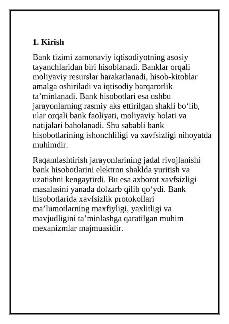 Bank hisobotlarida xavfsizlik protokollari 4