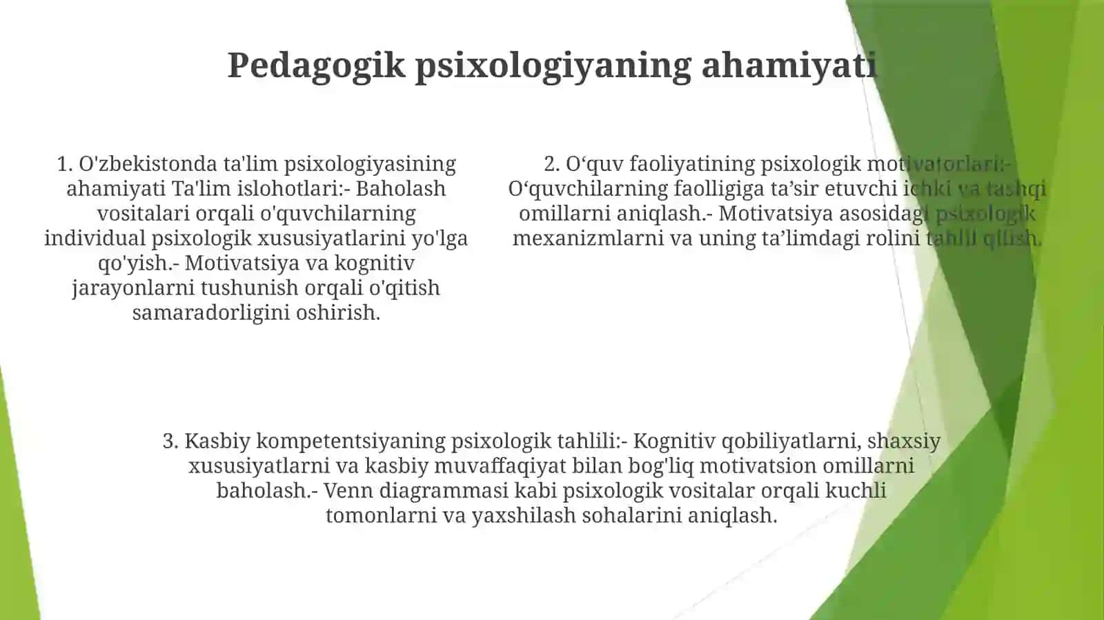 Ta’Lim Psixologiyasi va O’Rinbiroq Ta’lim Tizimi 4