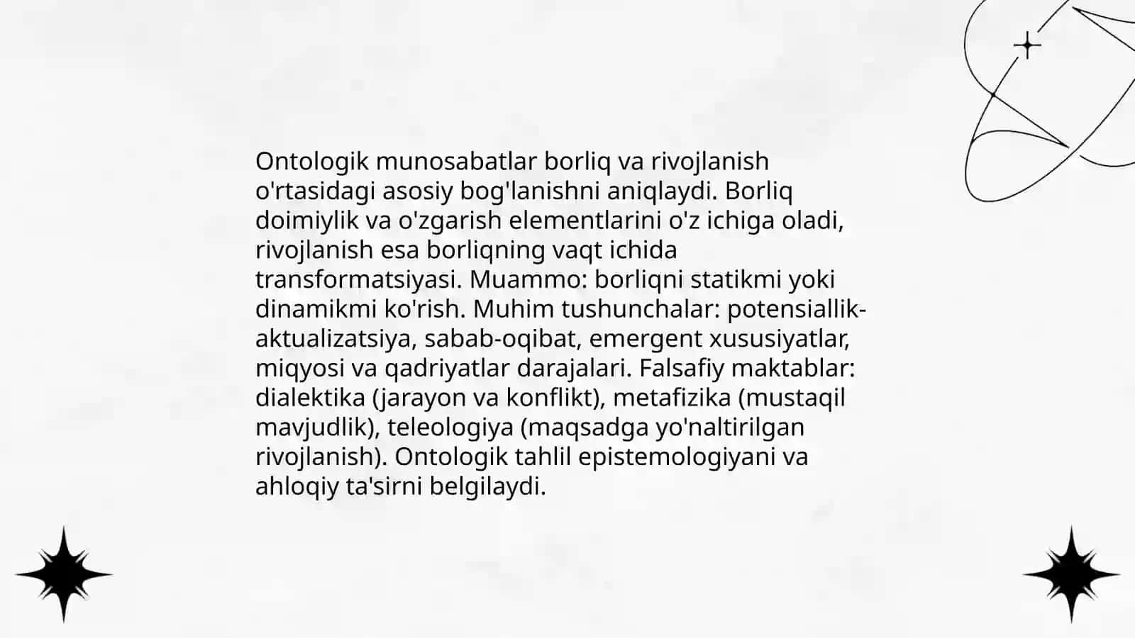 Borliq antologiya va rivojlanish falsafasi 4