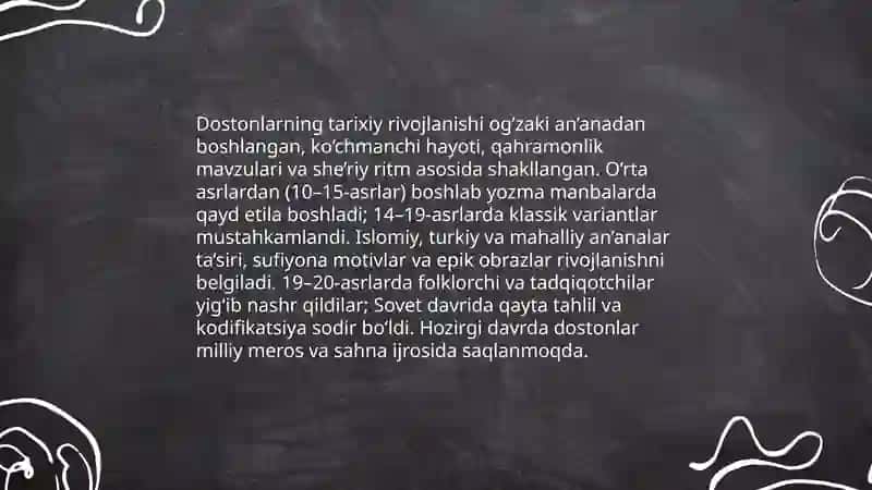 Dostonlar va ularning janr xususiyatlari 4
