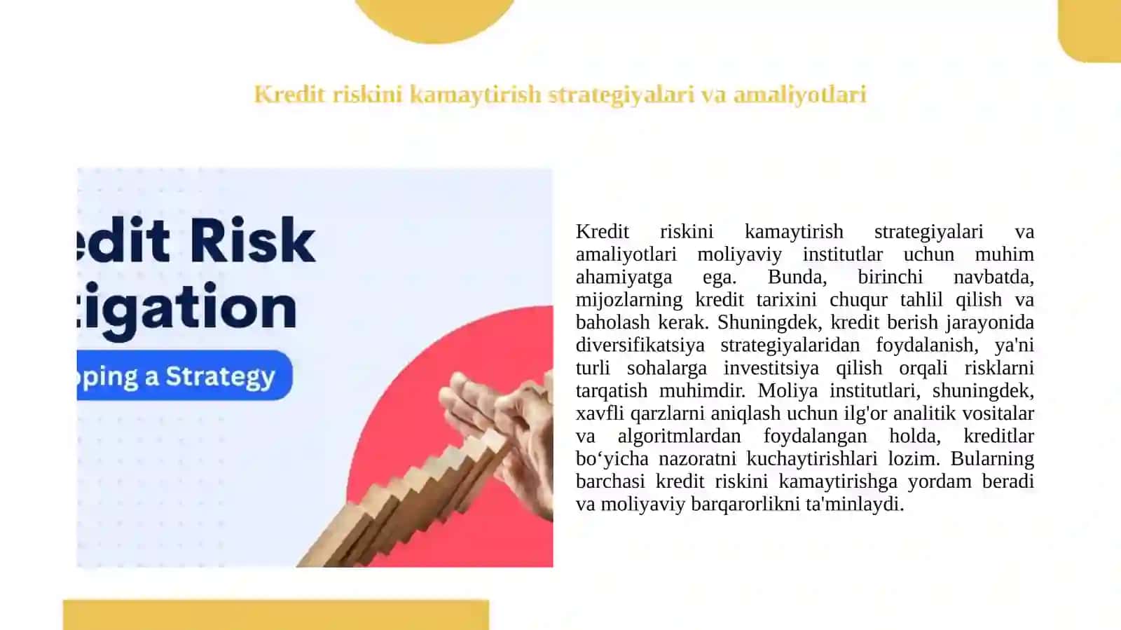 Kredit riski va uni minimalashtirish yo‘llari 4
