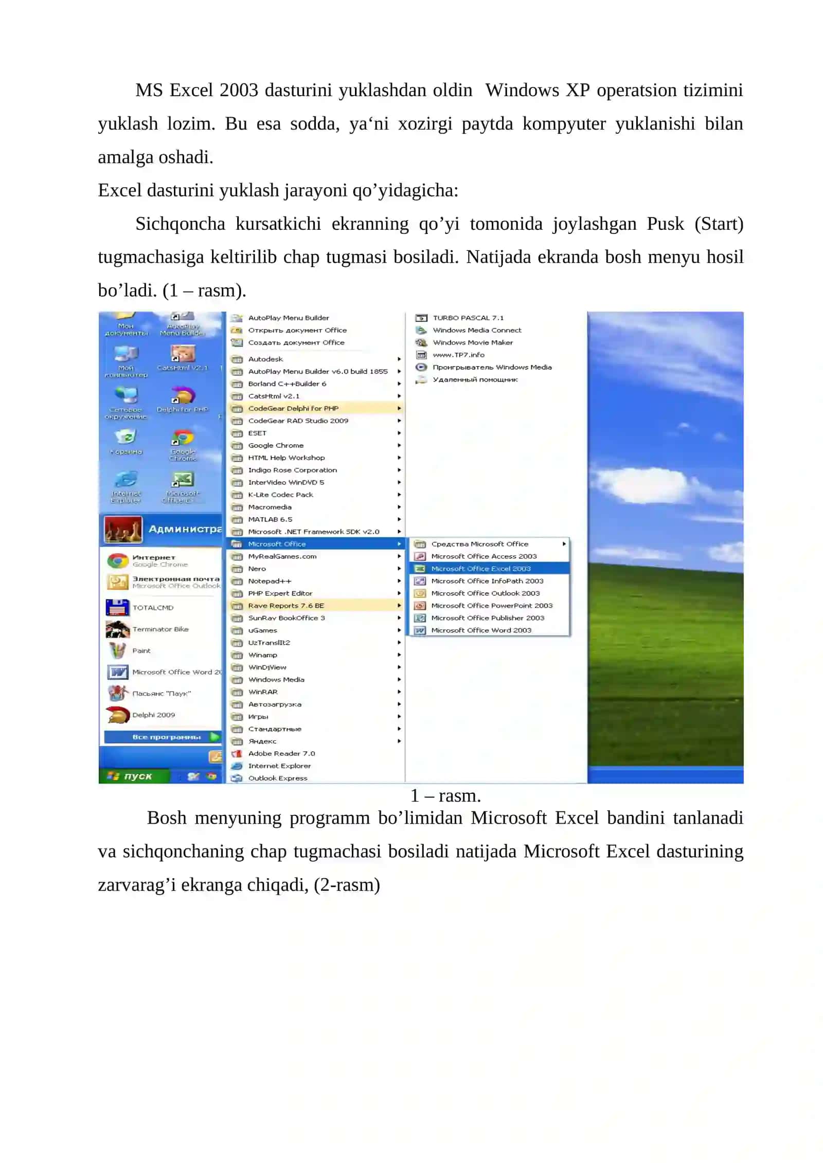 Excel elektron jadval dasturi 4