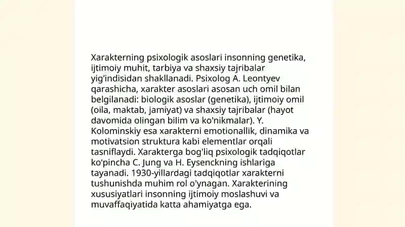 Xarakter. xarakter xususyatlari va tipologiyasi 4