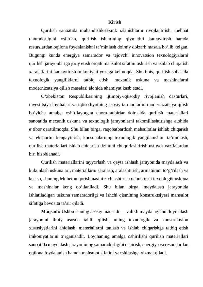 Valikli maydalagichni loyihalash 4