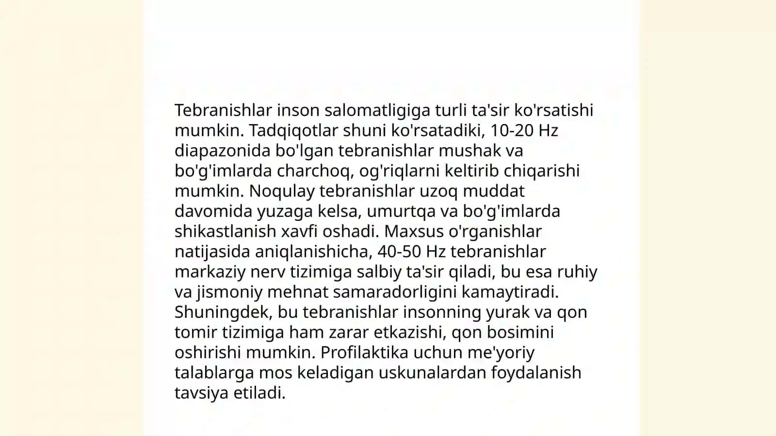 Ish joyida tebranishlarni oʻlchash hamda nazorat qilish 4