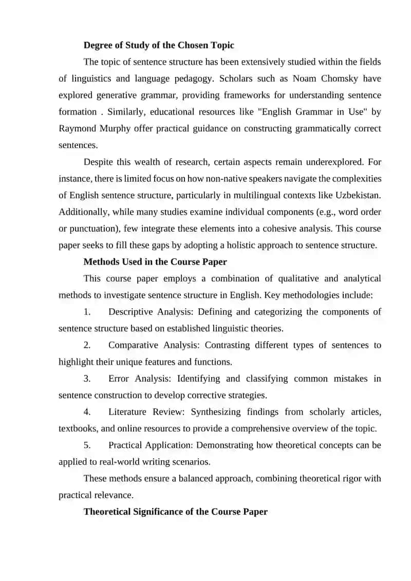 Sentence Structure in English 4