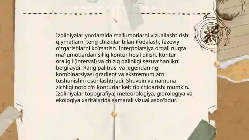 Teng chiziqlar (izoliniyalar) usulining kartalarni tuzishdagi axamiyati 4
