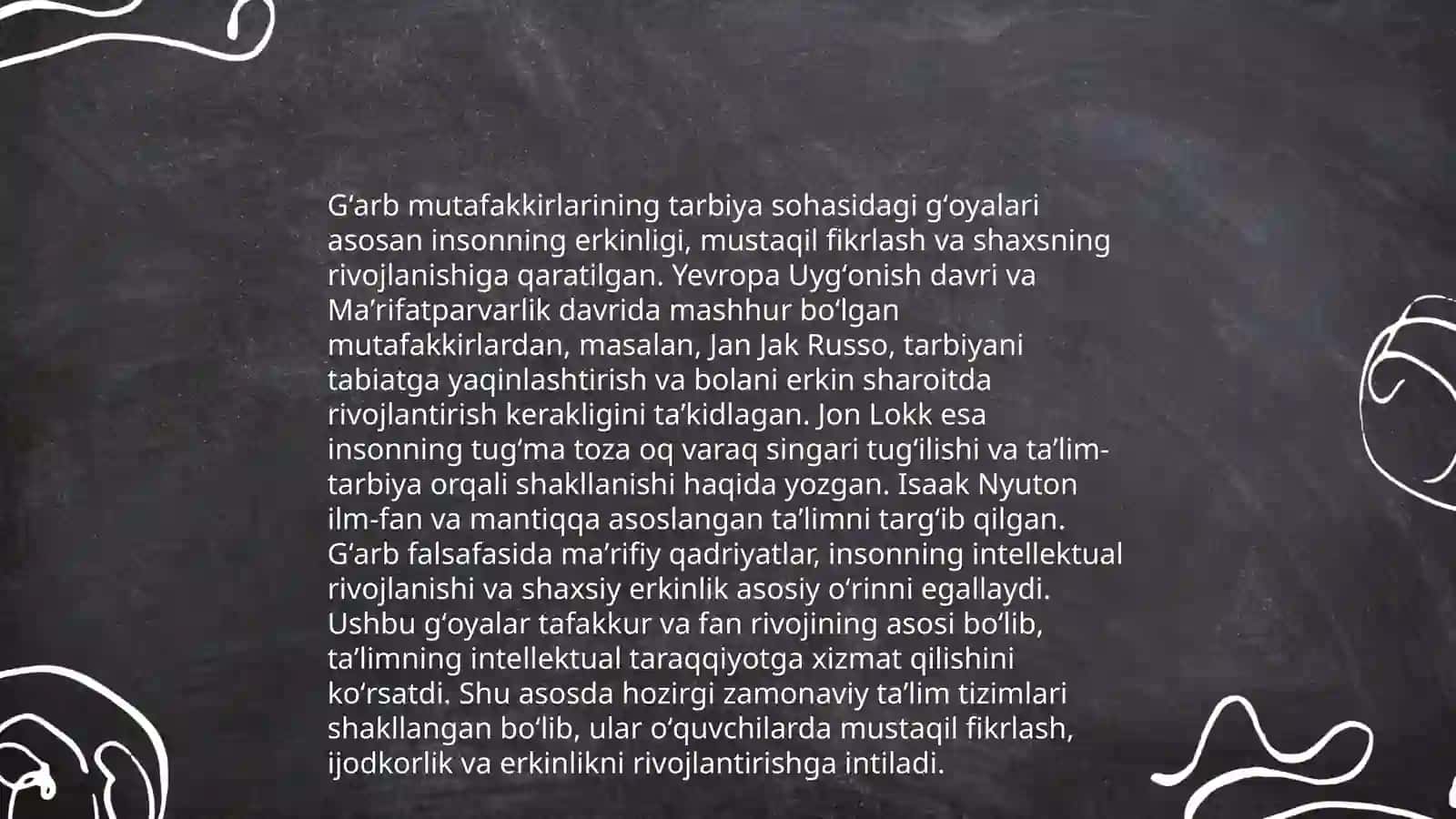 Sharq va Gʻarb mutafakkirlarining yosh avlodni tarbiyalashga oid qarashlari 4