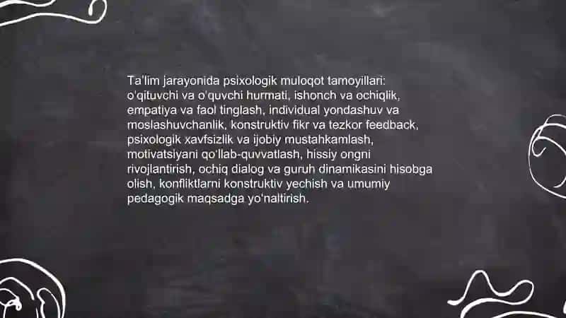 Oʻqituvchi va oʻquvchi oʻrtasida muloqot madaniyati asoslari 4