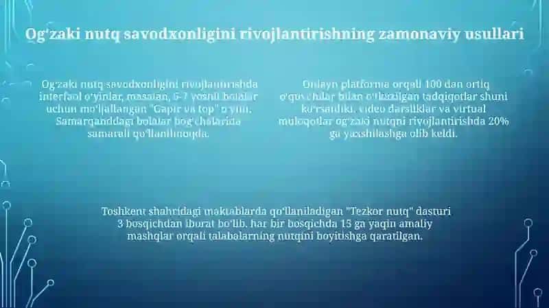Og'zaki nutq savodxonligining xususiyatlari va istiqbollari 4