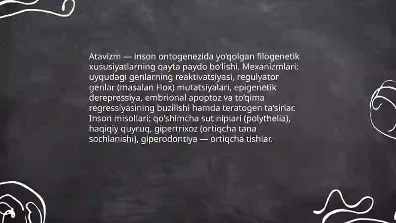 Odamda rivojlanishning filogenetik nuqsonlari 4
