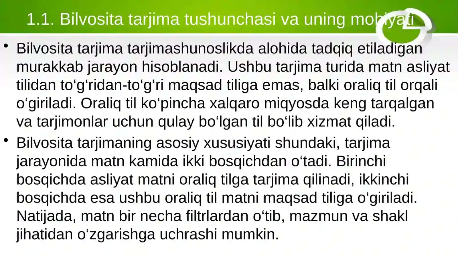 Bilvosita tarjima muammolari 4
