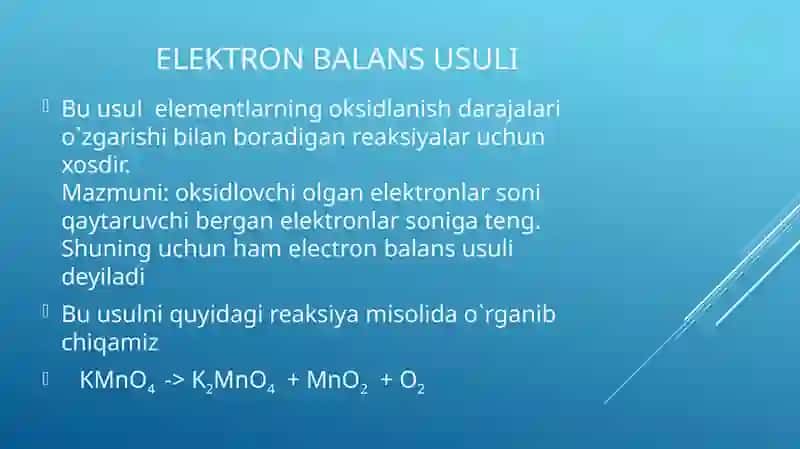 Kimyoviy reaksiyalarni tenglashtirish 4