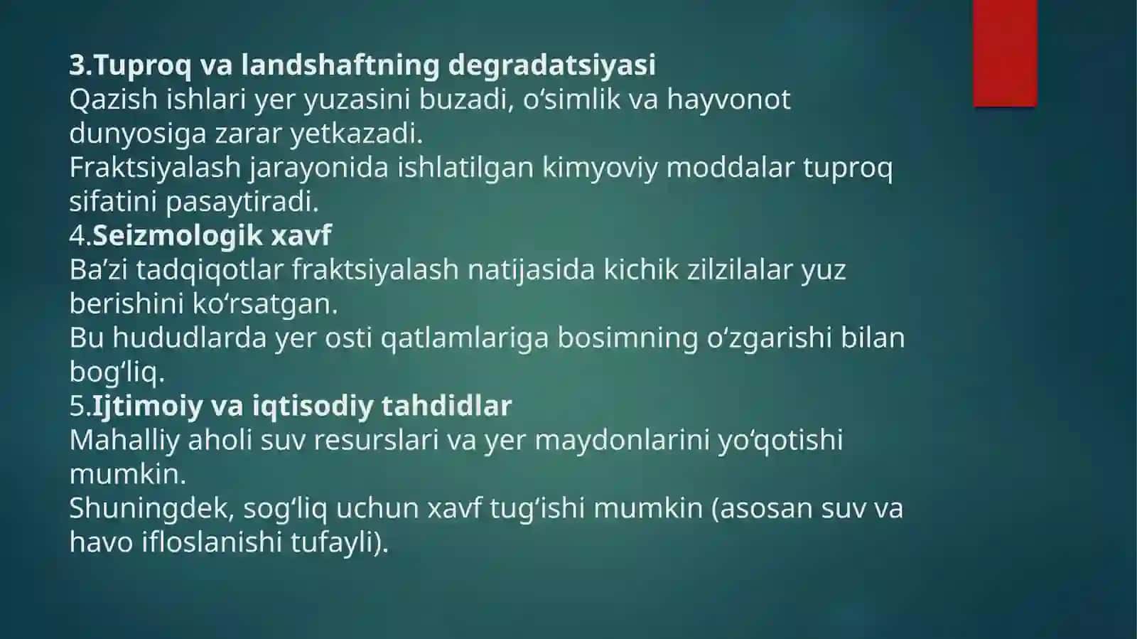 Neft va Gaz Kimyosi Xalilov Turaboyning Neft-Gaz Sanoatida Ekologik Xavfsizlikfanidantayyorlagan Taqdimoti 2025-yil 4