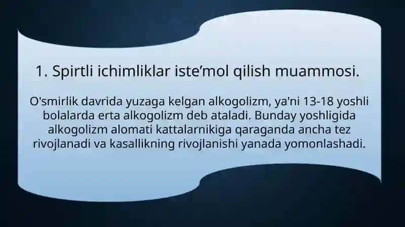 Bolalarnings spirtli ichimliklar ichishining sababi va oqibatlari 4
