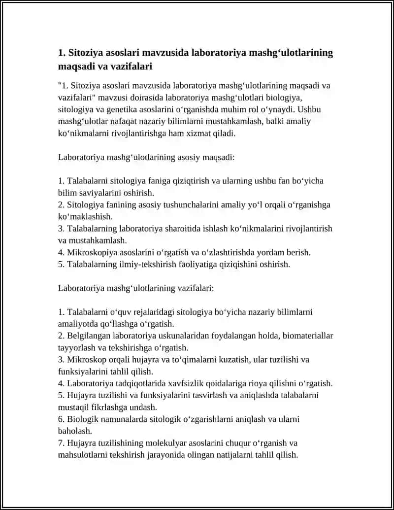 BIOLOGIYA SITOLOGIYA VA GENETIKA ASOSLARI OʻQITISH METODIKASI 4