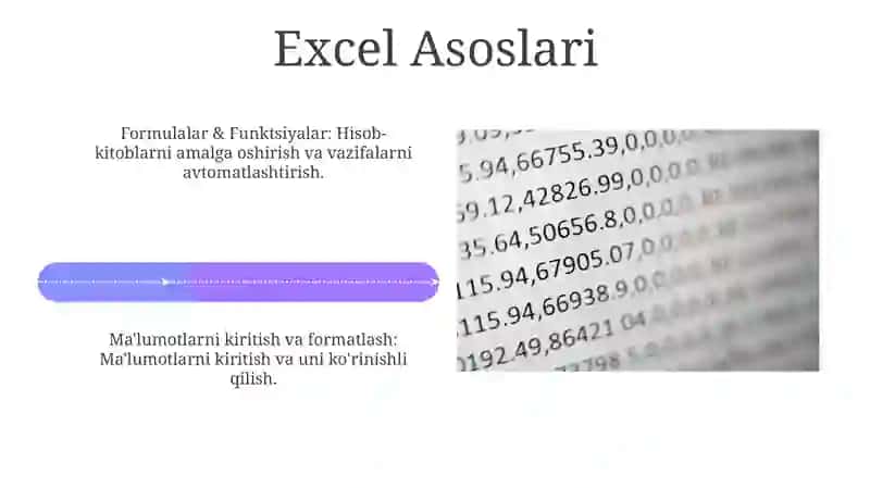 Exel dasturi asosiy maʼlumotlar va hisoblash asoslari 4