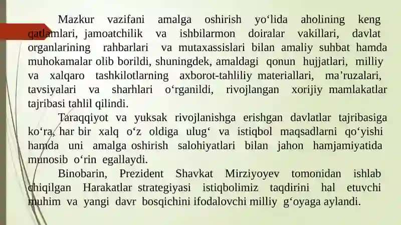 Yangi O‘zbekistonda Amalga Oshirilayotgan Ishlohtlar Tayanch So‘zlar 4