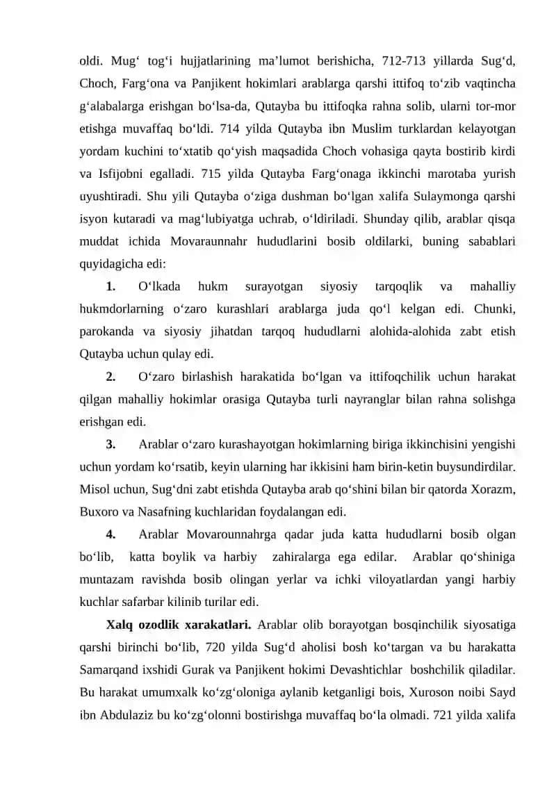 Arab xalifaligi davrida Movarounnahr 4