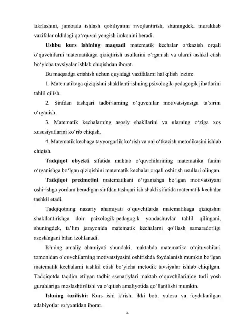 Matematik kechalar oʻtkazish orqali oʻquvchilarni matematika faniga qiziqtirish metodlari 4