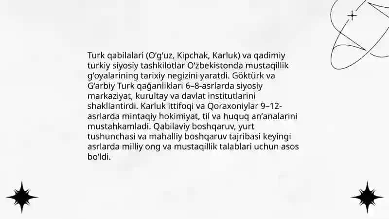 Oʻzbekistonda mustaqillik gʻoyalarining tarixiy asoslari 4