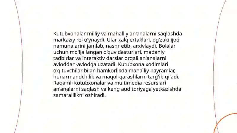 Kutubxonalarda bolalar bilan ishining ananaviylik tamoyillari 4