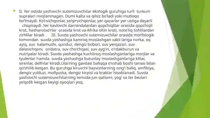 “O’zbekistonda uchraydigan sutemizuvchilar,ovlanadigan vakillari,kasallik tarqatuvchi va noyob turlari” 4