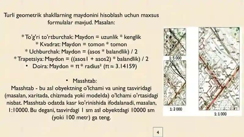 Yer maydonlarini yuzasining grafik usulda aniqlash 4